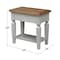 International Concepts Rectangle Vista Side Table, 24 W, 14 L, 24 in H, Wood, Hickory/Stone OT41-15E2 - alternate 5